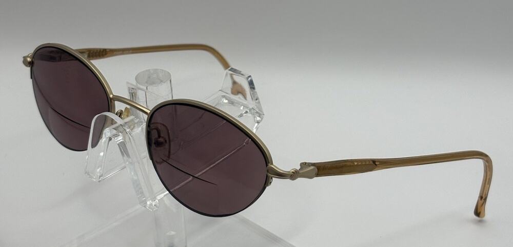 First Issue Gold Oval Sunglasses Purple Lenses
